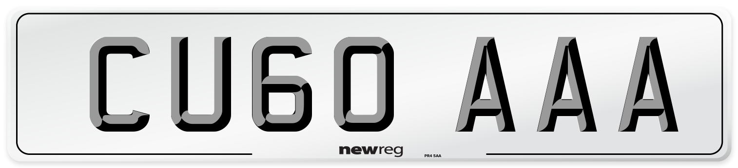 CU60 AAA Number Plate from New Reg